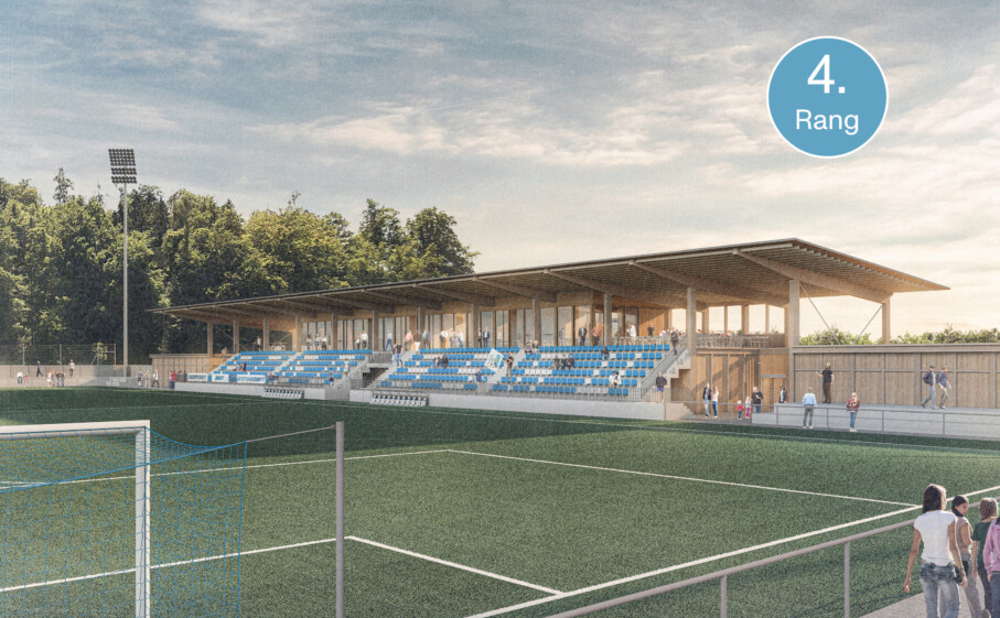 1914 Wettbewerb Fussballtribüne Buechenwald Gossau 1 Rang