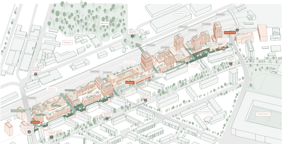 2017 Studienauftrag Quartierstadt Wankdorf Axonometrie